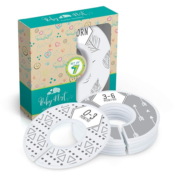 Baby Nest Designs Closet Dividers for Baby Clothes [Unisex Boho] - 7X Baby Clothing Size Age Divi... | Amazon (US)