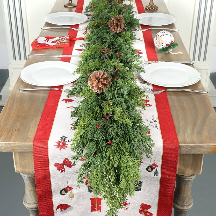 6 Ft Real Touch Christmas Garland Indoor with Pine Cone,Thick and Lush，Soft Bendable Mantle Gar... | Amazon (US)