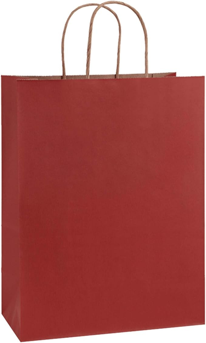 BagDream Gift Bags 10x5x13 Inches 25Pcs Red Stripes Kraft Paper Bags, Shopping Bags, Mechandise B... | Amazon (US)