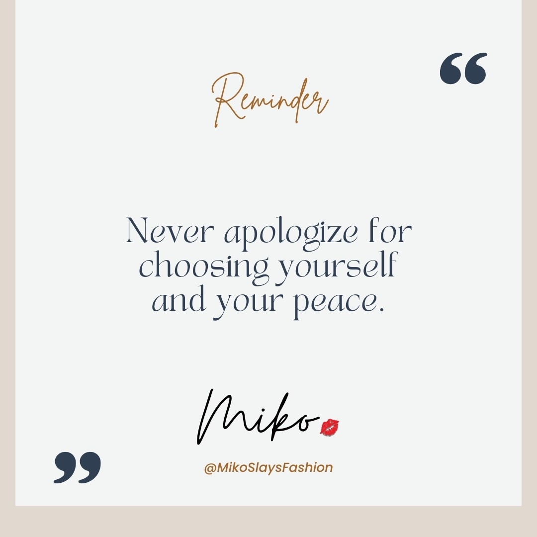 Just a reminder, sis. ✨
Never apologize for choosing yourself and your peace. 


#SelfLove #WomenOver50 #BecomingHer #MondayMotivation #FaithOverFear

#LTKselfcare