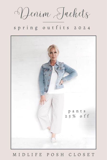 Denim Jacket Outfit / Spring Outfit / Spring Fashion:
-Crop Pants are 25% off
- Denim Jacket is 25% off

#LTKsalealert #LTKover40 #LTKSeasonal