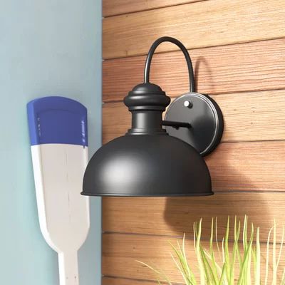 Andover Mills Harriett 12.75" H Outdoor Barn Light with Dusk to Dawn Color: Oil Burnished Bronze | Wayfair North America