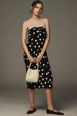 Strapless Bow-Front Midi Dress | Anthropologie (US)