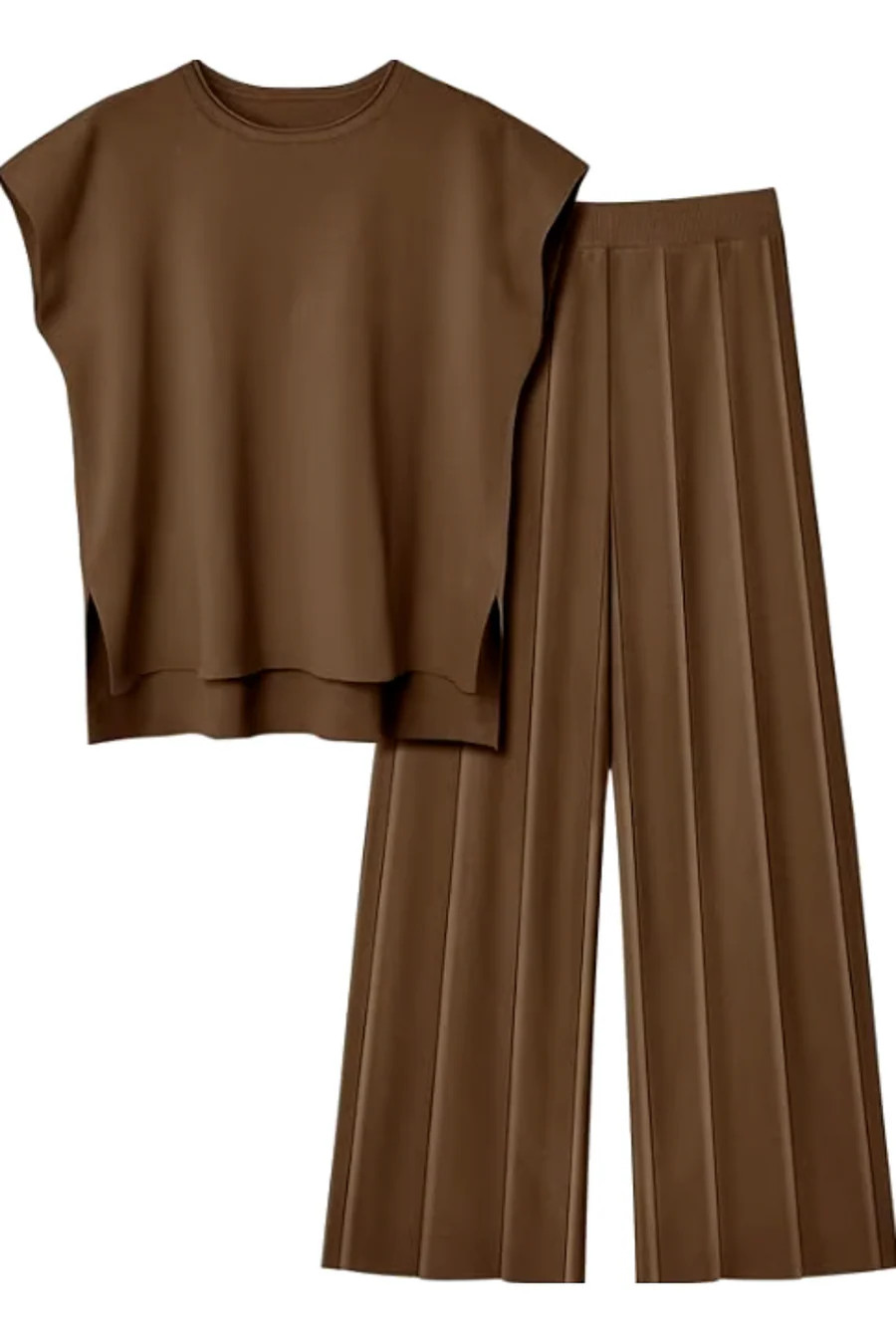 Womens Casual Chic  Sleeveless Top & Wide-Leg Pants Two-Piece Set | Mia Belle Girls