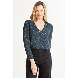 ALLISON JOY Tessa V Neck Puff Blouse | EVEREVE | Evereve