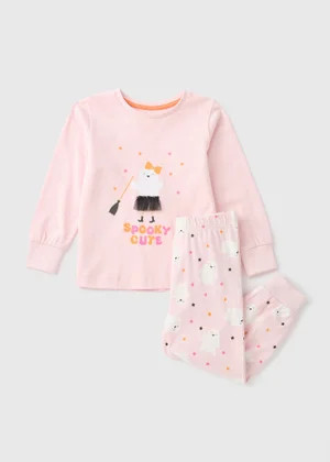 Girls Pink Halloween Top & Bottoms Pyjama Set (1-7yrs) | Matalan (UK)