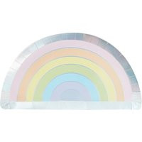 Rainbow Pastel Paper Plates/striped Party Plate Shaped Somewhere Over The Dinner | Etsy (US)