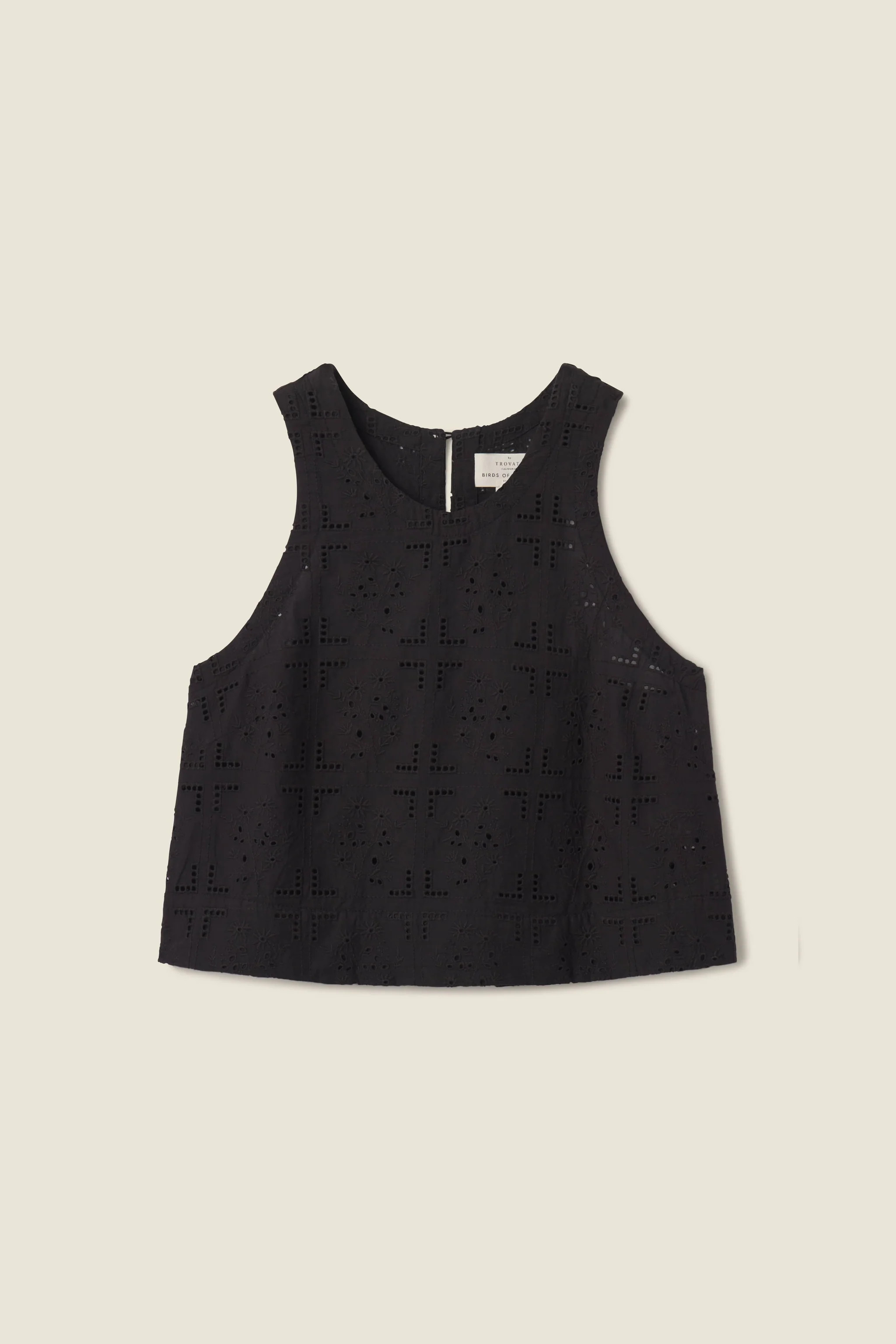 Esther Tank Black Handkerchief Eyelet | TROVATA