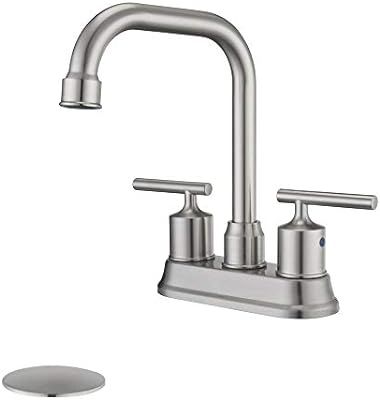 HOMELODY Bathroom Faucet Brushed Nickel 4 inch Centerset Bathroom Sink Faucet 2 Handle, 360° Swi... | Amazon (US)
