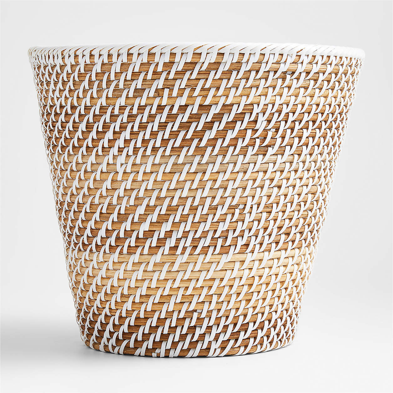 Sedona White Tapered Waste Basket/Trash Can + Reviews | Crate & Barrel | Crate & Barrel