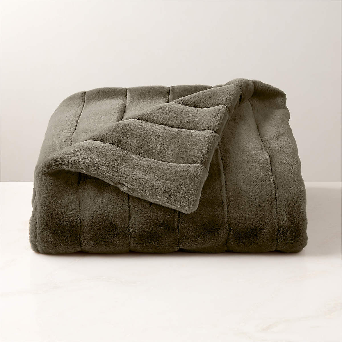 Channel Oat Faux Fur Throw Blanket + Reviews | CB2 | CB2