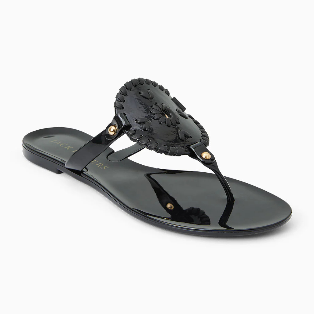 Jack Rogers Collins Jelly Medallion Flip-Flop | PVC | Black | Jack Rogers