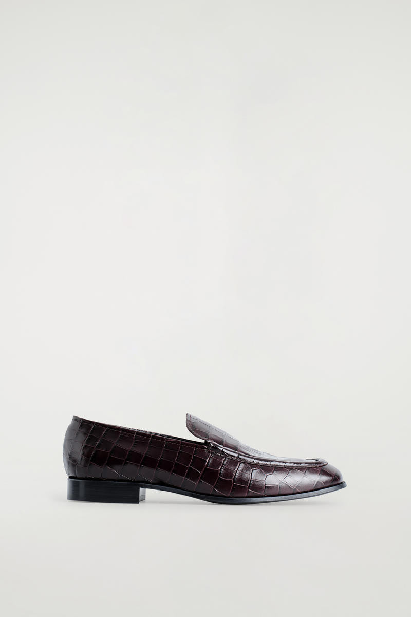 Croc-Effect Leather Loafers | COS (US)