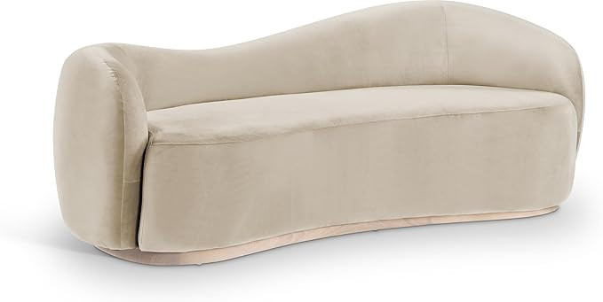 Meridian Furniture 44081Cream-S Gustavo Collection Art Deco Sofa with Luxe Cream Velvet 460 GSM, ... | Amazon (US)