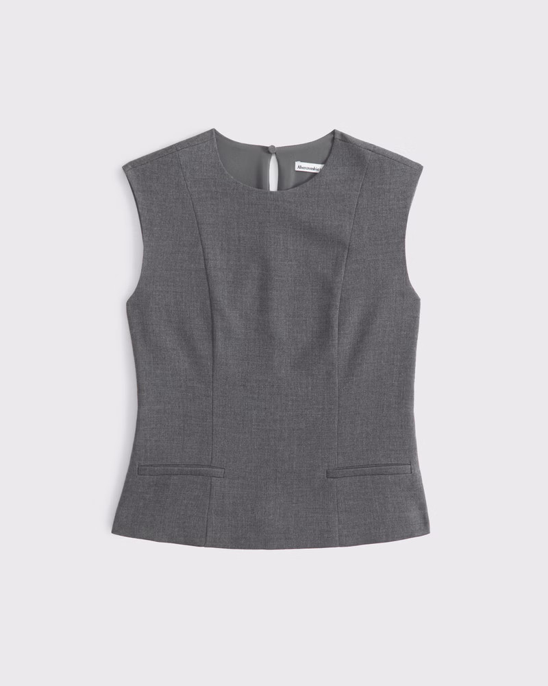 High-Neck Tailored Top | Abercrombie & Fitch (US)