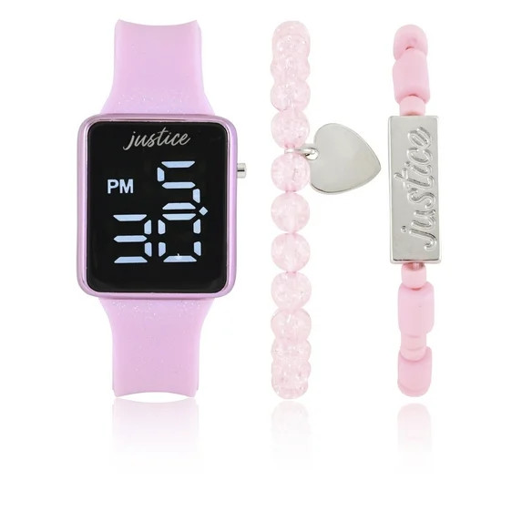 JSE40278WM Justice LED Watch with Glitter Strap and 2pc Bracelet Set | Walmart (US)