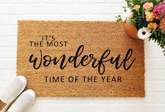 Merry Christmas Doormat, Holiday Doormat, Christmas Doormat, Christmas Welcome Mat, Christmas Dec... | Etsy (US)