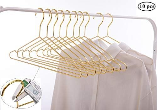 Cocomaya 17 Inch Heavy Duty Shiny Gold Metal Clothes Hanger, Coat Hanger, Suit Hanger, Dress Hang... | Amazon (US)