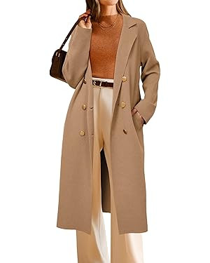 Arach&Cloz Women's Wool Blend Double Breasted Winter Outfits Long Cardigan Sweater Coat 2025 | Amazon (US)