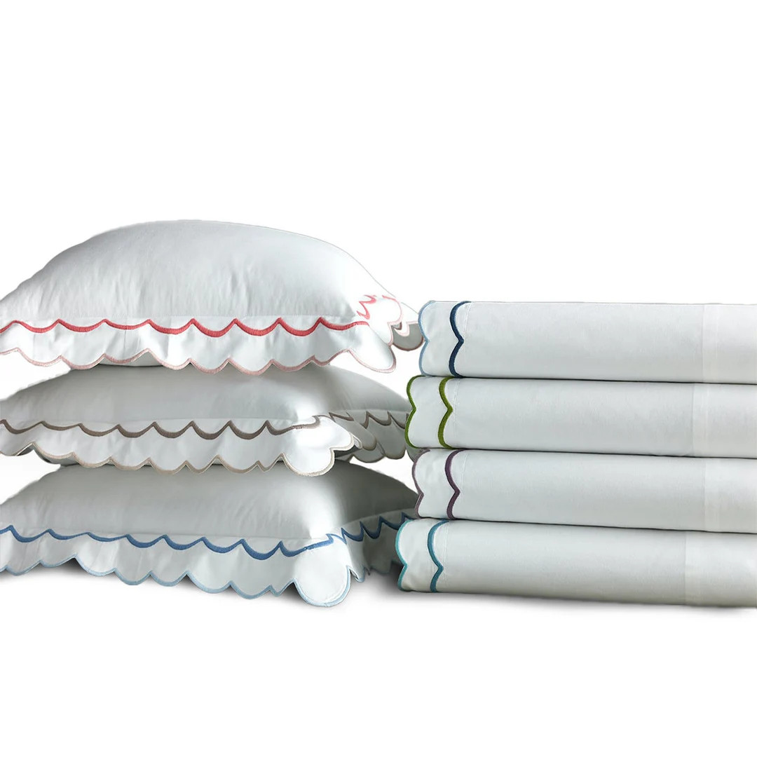 Euro/pillow Sham Double Scalloped Embroidery 100% Cotton - Etsy | Etsy (US)