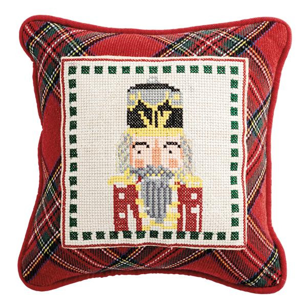 Needle Point Nutcracker Pillow | Mud Pie