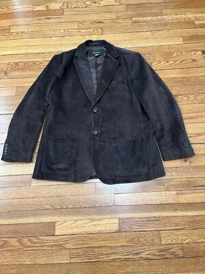 Eddie Bauer Mens Seattle Suede Blazer Jacket Sz Large Dark Brown Sport Coat 48"  | eBay | eBay US