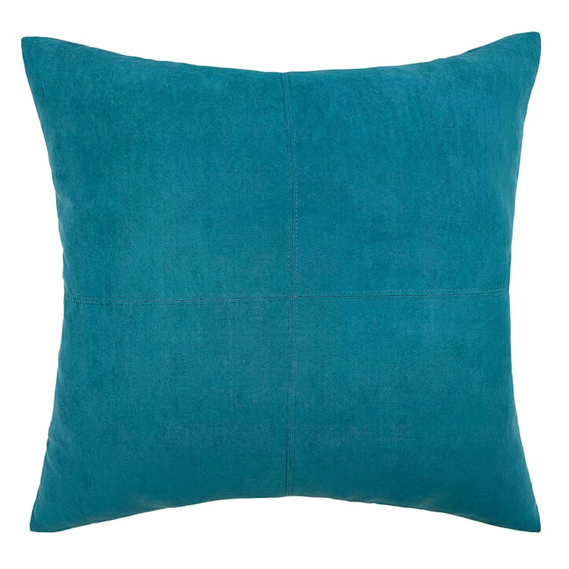 Teal Faux Suede Throw Pillow, 24" | At Home