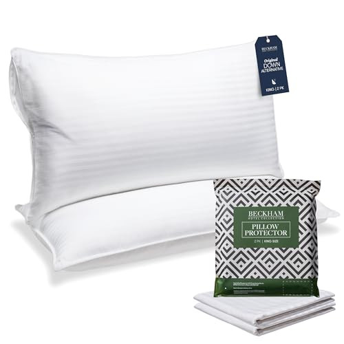 Beckham Hotel Collection King Size Pillows and Pillow Protectors - Sets of 2 | Amazon (US)