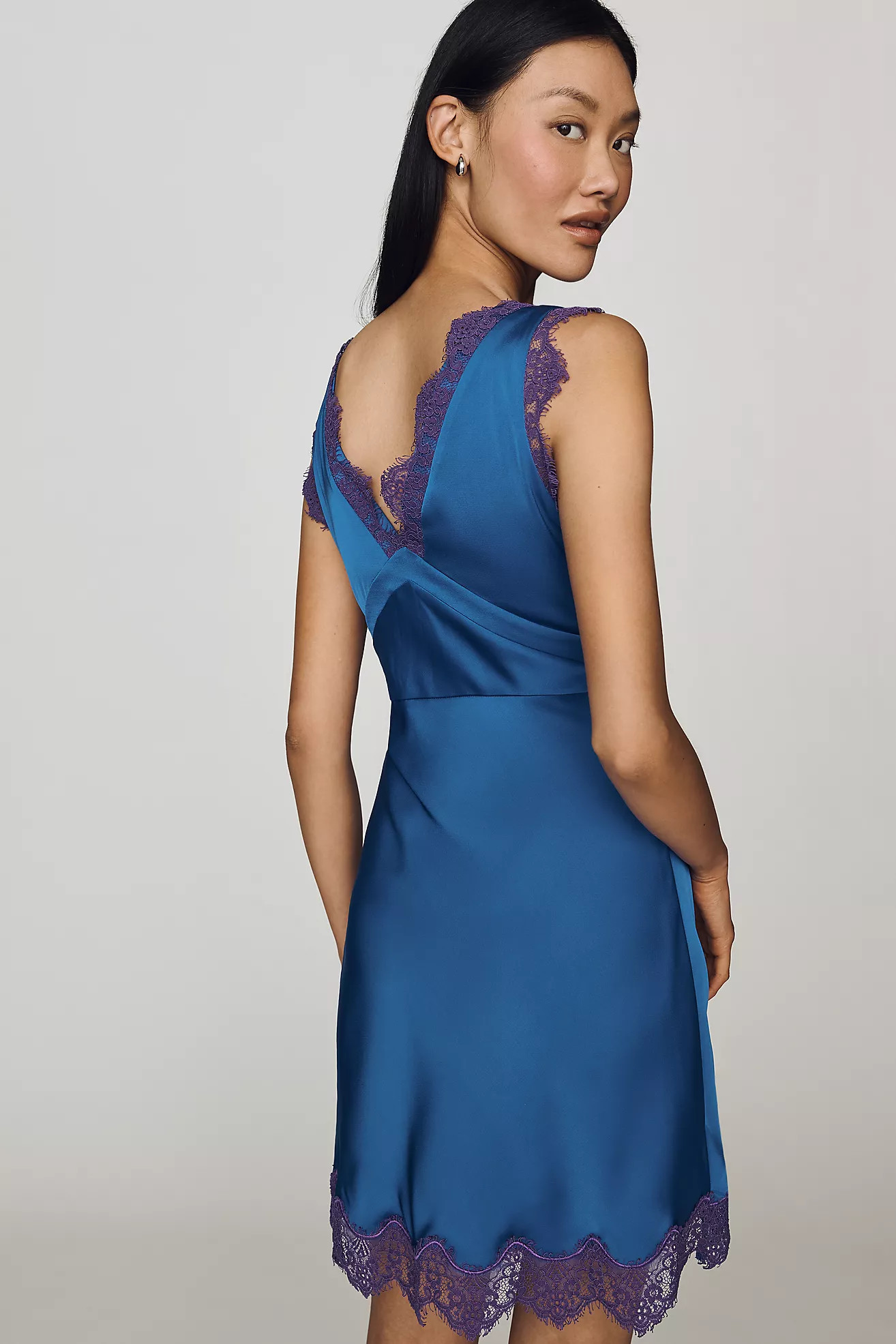 RMN Esme Lace-Trim Mini Dress | Anthropologie (US)