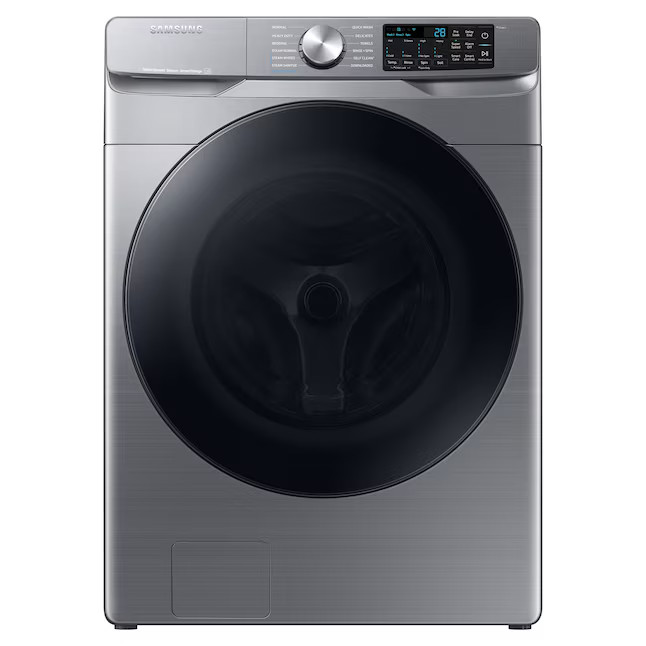 Samsung 4.5-cu ft High Efficiency Stackable Steam Cycle Smart Front-Load Washer (Platinum) ENERGY... | Lowe's