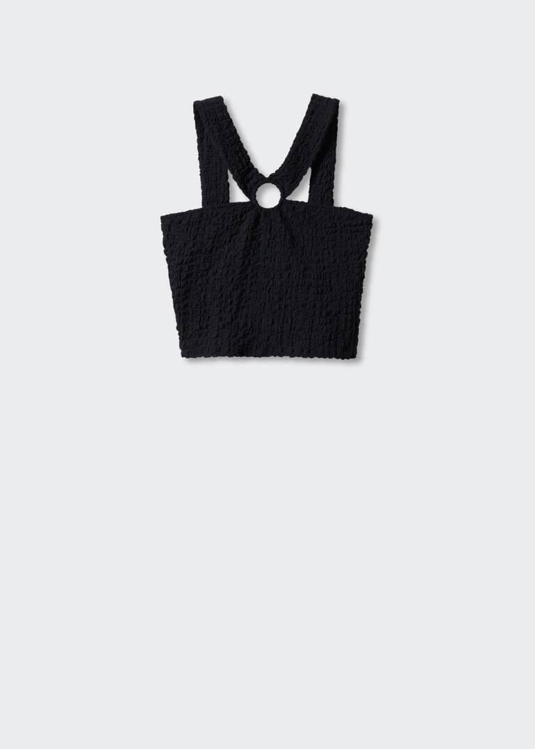 Textured top with ring detail -  Women | Mango USA | MANGO (US)