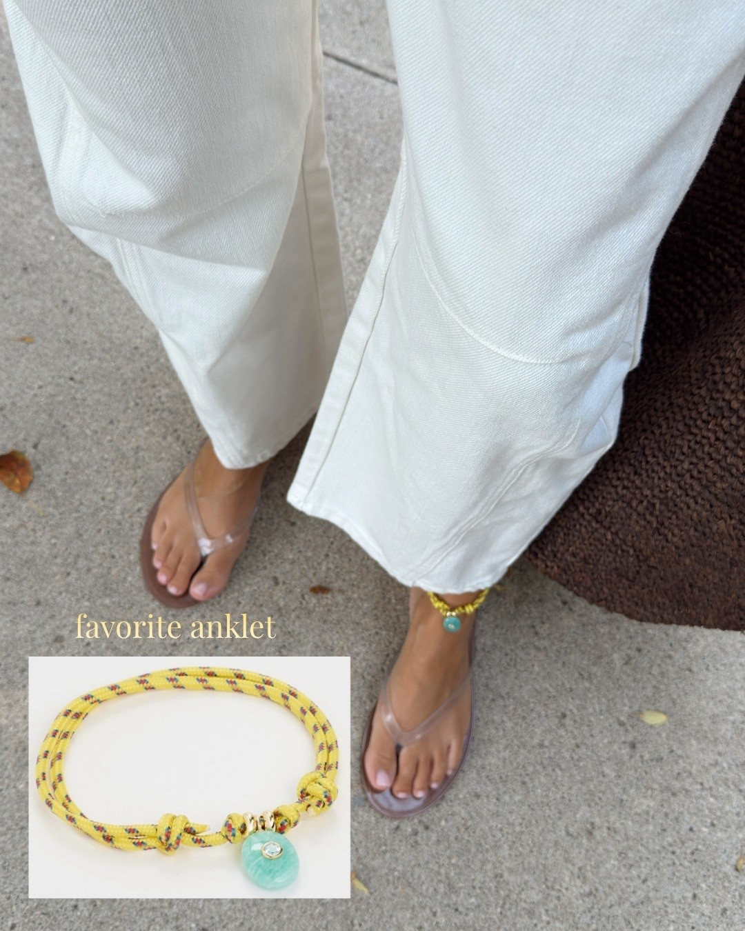 How fun is this turquoise and yellow anklet?!

#LTKSeasonal #LTKootd