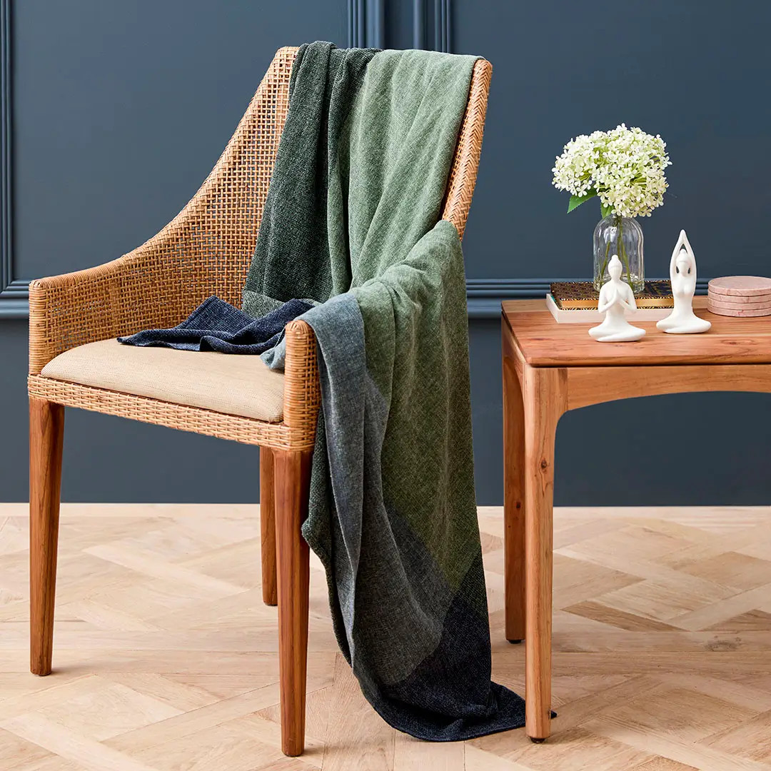 Otto Throw - Moss/Navy | Bed Bath N' Table