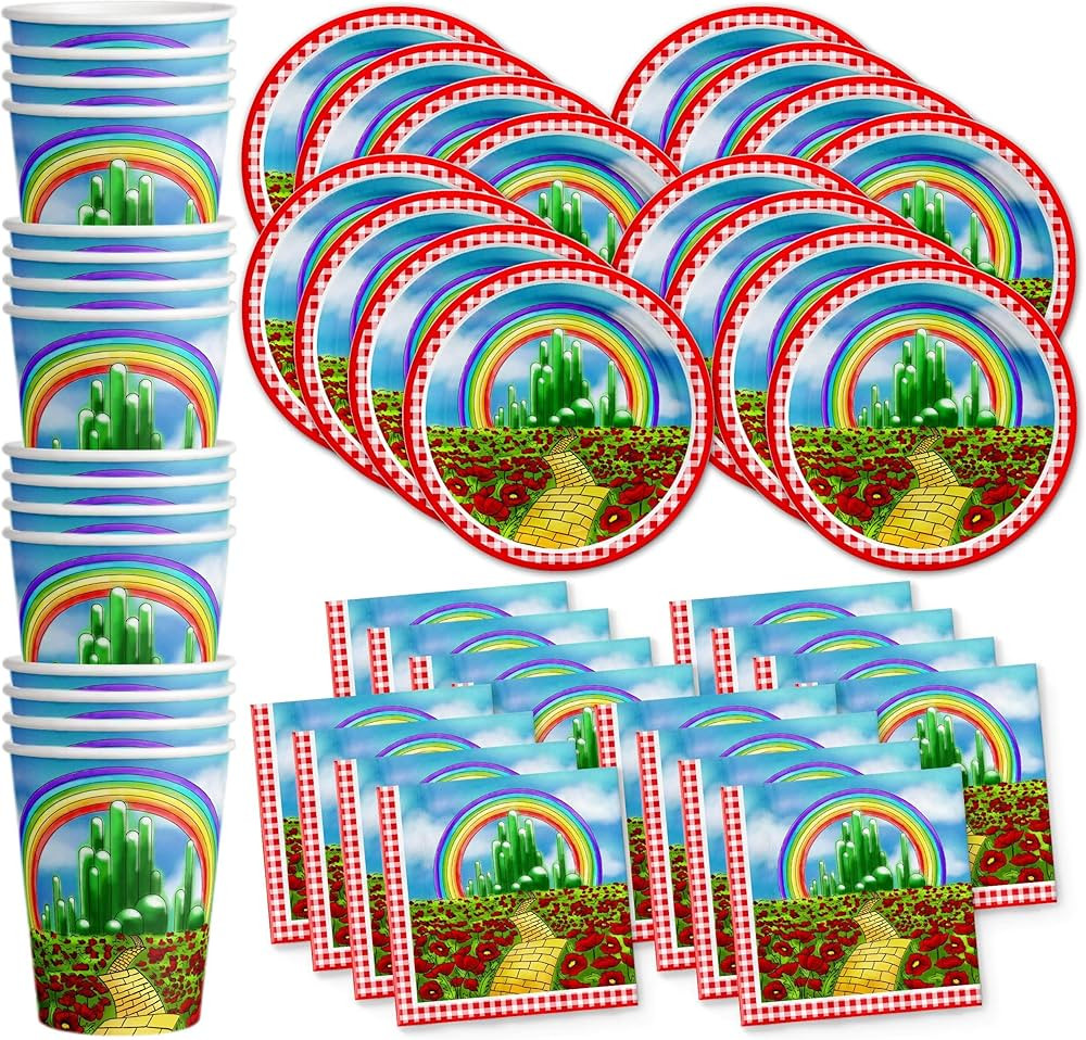 The Wonderful Wizard of Oz Birthday Party Supplies Set Plates Napkins Cups Tableware Kit for 16 | Amazon (US)