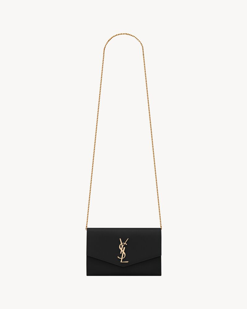 uptown chain wallet in grain de poudre embossed leather | Saint Laurent Inc. (Global)