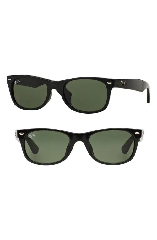 Ray-Ban New Wayfarer Classic 58mm Sunglasses in Crystal/Green at Nordstrom | Nordstrom