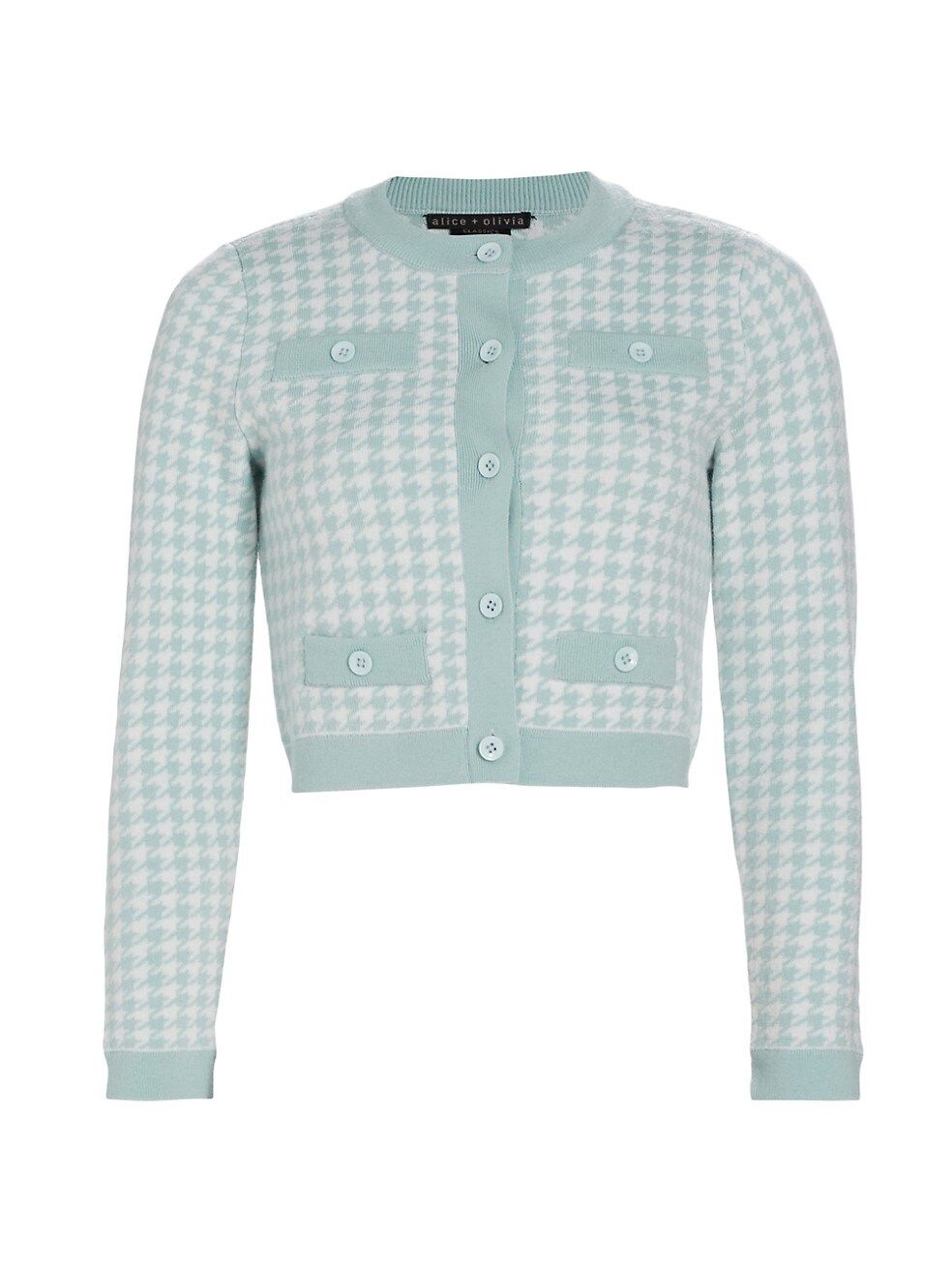 Alice + Olivia Tanna Houndstooth Cardigan | Saks Fifth Avenue