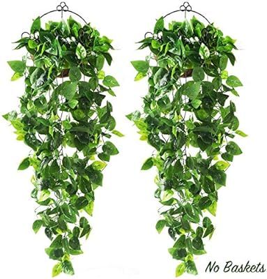 CEWOR 2pcs Artificial Hanging Plants 3.6ft Fake Ivy Vine Fake Ivy Leaves for Wall Home Room Garde... | Amazon (US)