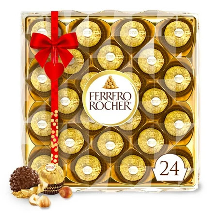 Ferrero Rocher Fine Hazelnut Milk Chocolate, 24 Count, Chocolate Candy Gift Box, 10.6 oz | Walmart (US)