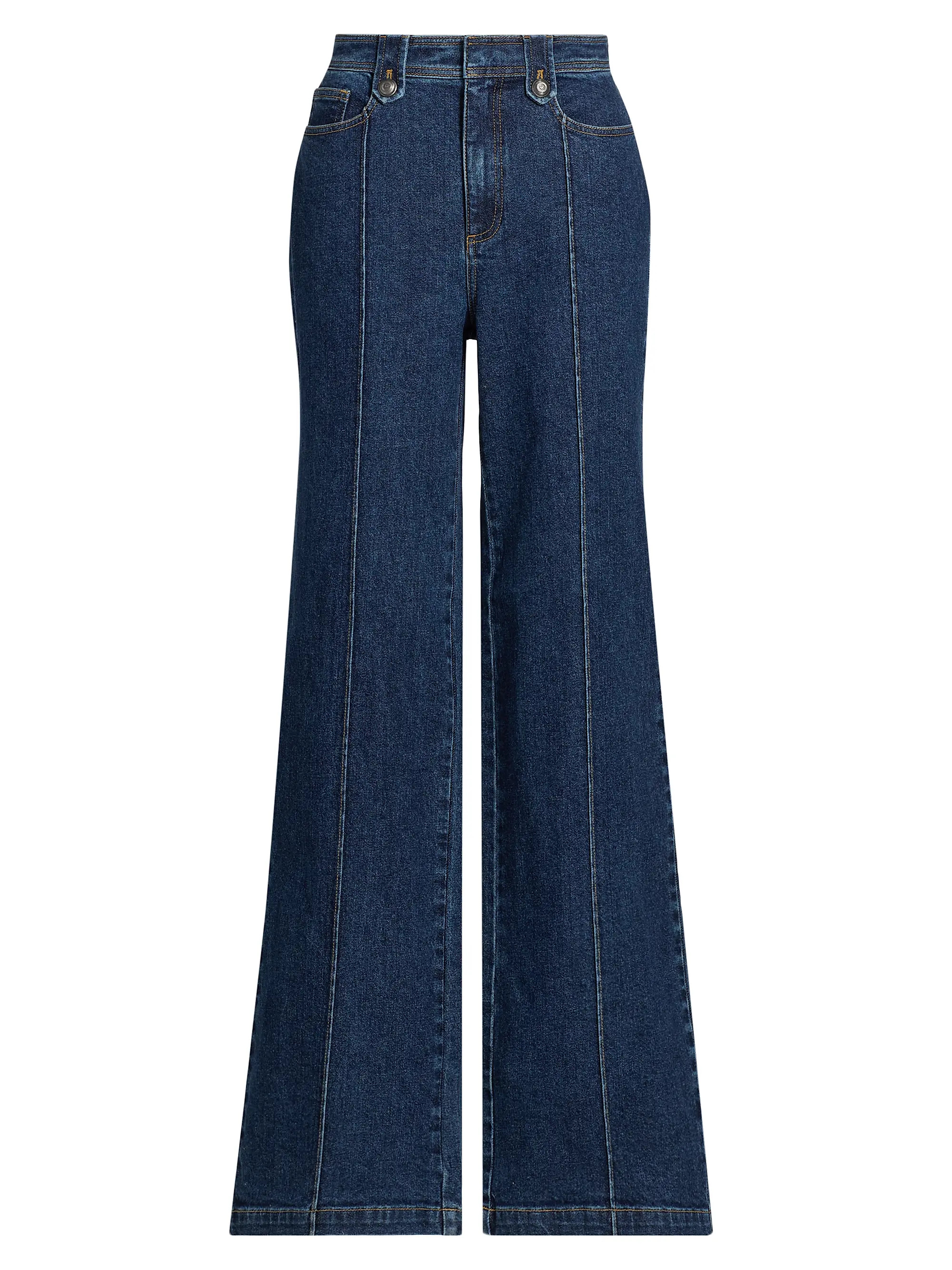 Cinq à Sept Niko Seamed Wide-Leg Jeans | Saks Fifth Avenue | Saks Fifth Avenue