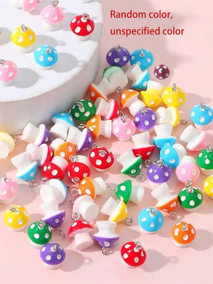 20pcs Random Mix Acrylic Mushroom Shape DIY Pendant | SHEIN