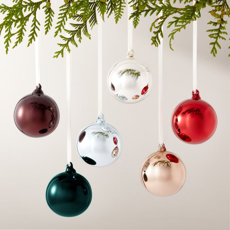 Radiant Round Metallic Multicolor Christmas Tree Ornaments Set of 6 | CB2 | CB2