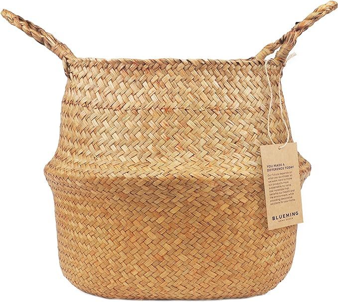 Amazon.com : Plant Basket – Large Seagrass Planter Baskets for Indoors, Woven Rattan Planters f... | Amazon (US)
