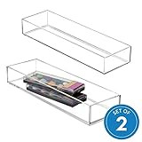 iDesign Clarity Organizer for Vanity and Bathroom Drawers, 4 x 12 x 2 Inches, Medium - Set of 2, 2 C | Amazon (US)