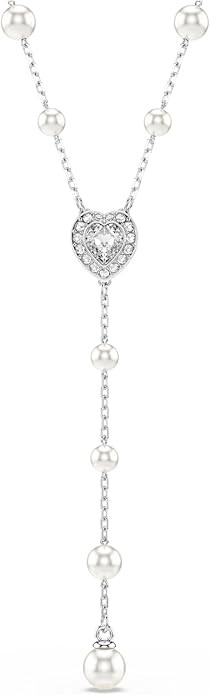 Swarovski Ariana Grande Y Style Crystal and Pearl Necklace in Rhodium Finish - Part of the Ariana... | Amazon (US)
