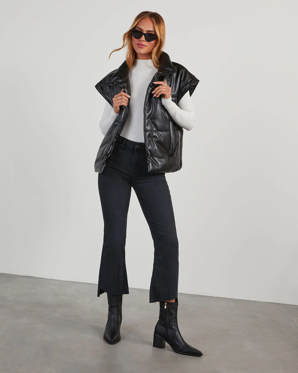 Onward Faux Leather Puffer Vest | VICI