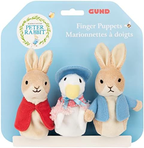 Amazon.com: GUND Beatrix Potter Classic Finger Puppets Set of 3 Soft Plush for Ages 1 &Up, 3” :... | Amazon (US)