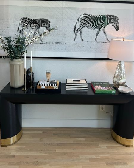 Entryway details 
Console table, entryway decor, home decor, furniture, console tables, black console table, vase, coffee table books, amazon home, console table styling

#LTKhome