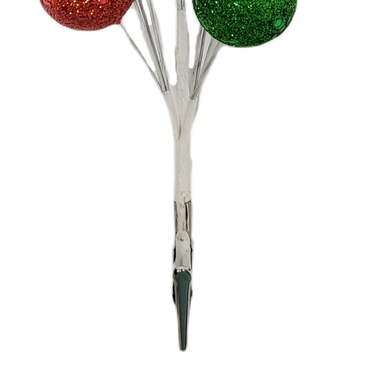 Red White Green Glitter Mini Ball Christmas Clip Ornament, 10 in, by Holiday Time | Walmart (US)