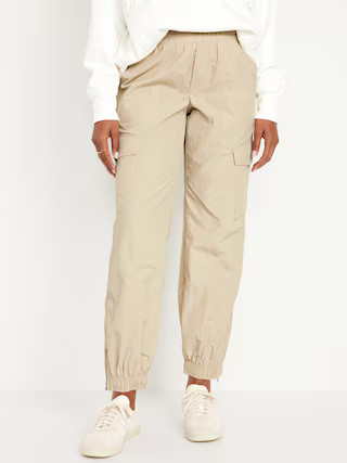 High-Waisted Ankle-Zip Cargo Joggers | Old Navy (US)